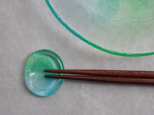 CHOPSTICKS REST EDO GLASS SOUTEN GREEN