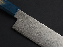 Load image into Gallery viewer, KICHIJI ZAD AUS-10 45 LAYER DAMASCUS NAKIRI 160MM OCTAGONAL AKATSUKI (BURNT &amp; DYED)  HANDLE
