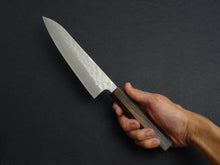 Load image into Gallery viewer, KICHIJI 440C HAMMERED DAMASCUS GYUTO 180MM OAK/BAIKOKU HANDLE
