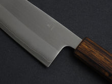 Load image into Gallery viewer, OUL SHIROGAMI-1 STAINLESS CLAD SANOTKU 165MM BURNT OAK HANDLE
