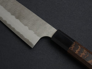 NIGARA AOGAMI SUPER CORE STAINLESS CLAD MIGAKI HAMMERED BUNKA 180MM