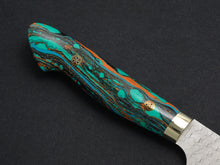 Load image into Gallery viewer, NIGARA SG2 MIGAKI HAMMERED SANTOKU 180MM TURQUOISE HANDLE
