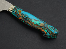 Load image into Gallery viewer, NIGARA SG2 MIGAKI HAMMERED SANTOKU 180MM TURQUOISE HANDLE
