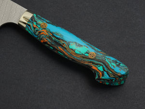 NIGARA SG2 MIGAKI HAMMERED SANTOKU 180MM TURQUOISE HANDLE