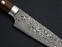 Load image into Gallery viewer, TAKESHI SAJI R2 DAMASCUS BLACK FINISHED PETTY 150MM IRONWOOD HANDLE WITH WOODEN BOX
