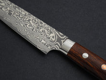 Load image into Gallery viewer, TAKESHI SAJI R2 DAMASCUS BLACK FINISHED PETTY 150MM IRONWOOD HANDLE WITH WOODEN BOX
