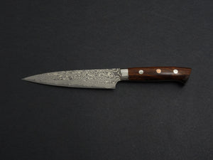 TAKESHI SAJI R2 DAMASCUS BLACK FINISHED PETTY 150MM IRONWOOD HANDLE WITH WOODEN BOX