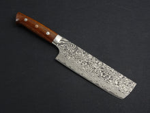 Load image into Gallery viewer, TAKESHI SAJI R2 DAMASCUS BLACK FINISHED NAKIRI IRONWOOD HANDLE WITH WOODEN BOX
