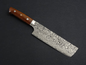 TAKESHI SAJI R2 DAMASCUS BLACK FINISHED NAKIRI IRONWOOD HANDLE WITH WOODEN BOX