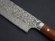 Load image into Gallery viewer, TAKESHI SAJI R2 DAMASCUS BLACK FINISHED NAKIRI IRONWOOD HANDLE WITH WOODEN BOX
