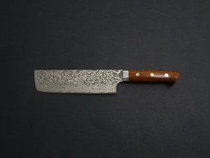 TAKESHI SAJI R2 DAMASCUS BLACK FINISHED NAKIRI IRONWOOD HANDLE WITH WOODEN BOX