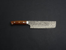 Load image into Gallery viewer, TAKESHI SAJI R2 DAMASCUS BLACK FINISHED NAKIRI IRONWOOD HANDLE WITH WOODEN BOX
