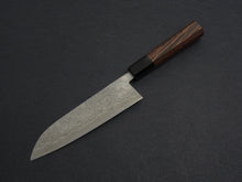 Load image into Gallery viewer, KAMOTOU SG2 DAMASCUS KUROZOME SANTOKU 180MM WENGE HANDLE
