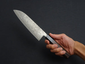 KAMOTOU SG2 DAMASCUS KUROZOME SANTOKU 180MM WENGE HANDLE