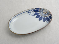 HASAMIYAKI BLUE BLUME OVAL PLATE