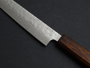 KICHIJI 440C HAMMERED DAMASCUS SUJIHIKI 240MM OAK/BAIKOKU HANDLE