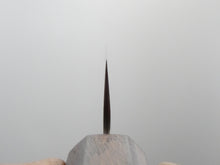 Load image into Gallery viewer, KICHIJI 440C HAMMERED DAMASCUS SUJIHIKI 240MM OAK/BAIKOKU HANDLE
