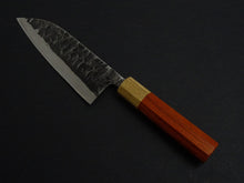 Load image into Gallery viewer, KAWAMURA KUSABI MIGAKI SANTOKU 160MM OCTAGONAL PADAUK WOOD HANDLE
