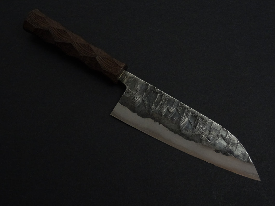 KAWAMURA KUSABI MIGAKI SANTOKU 160MM NAGURI CURVED WENGE WOOD HANDLE