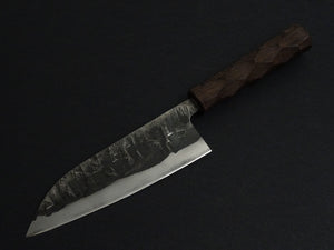 KAWAMURA KUSABI MIGAKI SANTOKU 160MM NAGURI CURVED WENGE WOOD HANDLE