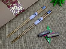 Load image into Gallery viewer, WOOD CHOPSTICKS &amp; REST SET WITH ENGRAVING &amp; GIFT BOX
