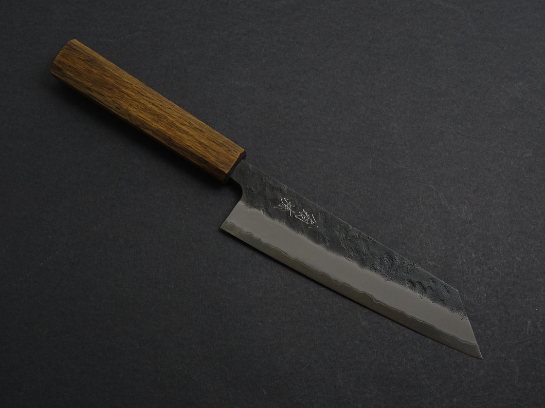 OUL AOGAMI SUPER KUROUCHI NASHIJI STAINLESS CLAD BUNKA 175MM BLACK OAK HANDLE