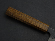 Load image into Gallery viewer, OUL AOGAMI SUPER KUROUCHI NASHIJI STAINLESS CLAD SANTOKU 170MM BLACK OAK HANDLE
