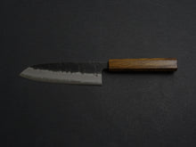 Load image into Gallery viewer, OUL AOGAMI SUPER KUROUCHI NASHIJI STAINLESS CLAD SANTOKU 170MM BLACK OAK HANDLE
