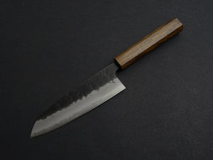 OUL AOGAMI SUPER KUROUCHI NASHIJI STAINLESS CLAD SANTOKU 170MM BLACK OAK HANDLE