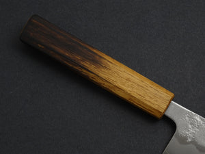 OUL GINSAN NASHIJI GYUTO 210MM OCTAGONAL BURNT OAKWOOD HANDLE