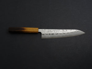 OUL GINSAN NASHIJI GYUTO 210MM OCTAGONAL BURNT OAKWOOD HANDLE