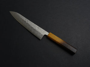 OUL GINSAN NASHIJI GYUTO 210MM OCTAGONAL BURNT OAKWOOD HANDLE