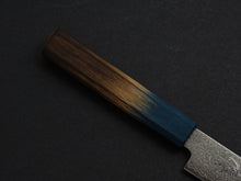 Load image into Gallery viewer, KICHIJI ZAD AUS-10 45 LAYER DAMASCUS PETTY 150MM OCTAGONAL AKATSUKI (BURNT &amp; DYED)  HANDLE
