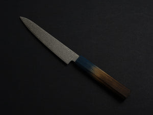 KICHIJI ZAD AUS-10 45 LAYER DAMASCUS PETTY 150MM OCTAGONAL AKATSUKI (BURNT & DYED)  HANDLE