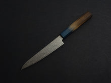 Load image into Gallery viewer, KICHIJI ZAD AUS-10 45 LAYER DAMASCUS PETTY 150MM OCTAGONAL AKATSUKI (BURNT &amp; DYED)  HANDLE
