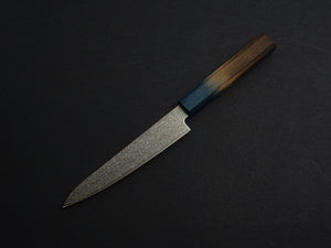 KICHIJI ZAD AUS-10 45 LAYER DAMASCUS PETTY 150MM OCTAGONAL AKATSUKI (BURNT & DYED)  HANDLE