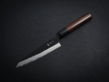 Load image into Gallery viewer, KATSUSHIGE ANRYU SHIROGAMI-2 KUROUCHI DAMASCUS PETTY 150MM ROSE WOOD HANDLE
