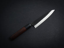 Load image into Gallery viewer, KATSUSHIGE ANRYU SHIROGAMI-2 KUROUCHI DAMASCUS PETTY 150MM ROSE WOOD HANDLE
