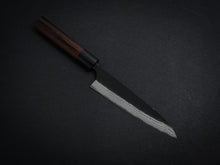 Load image into Gallery viewer, KATSUSHIGE ANRYU SHIROGAMI-2 KUROUCHI DAMASCUS PETTY 150MM ROSE WOOD HANDLE
