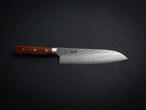 KICHIJI VG-10 33 LAYER HAMMERED DAMASCUS SANTOKU KNIFE 180MM