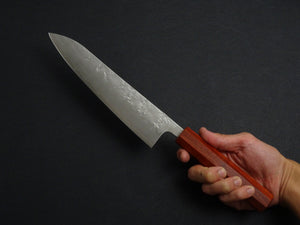 OUL GINSAN NASHIJI GYUTO 210MM OCTAGONAL PADAUK WOOD HANDLE