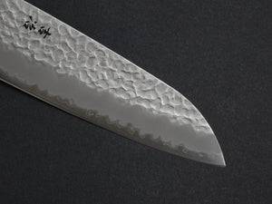 KICHIJI AOGAMI SUPER CORE STAINLESS CLAD TSUCHIME MIGAKI SANTOKU CHERRY WOOD HANDLE