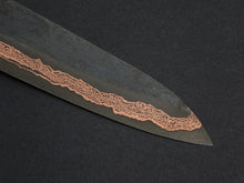 Load image into Gallery viewer, HATSUKOKORO YOROKOBI SLD RAINBOW DAMASCUS KUROUCHI GYUTO 210MM BIRCH STABILIZED HANDLE
