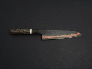 HATSUKOKORO YOROKOBI SLD RAINBOW DAMASCUS KUROUCHI GYUTO 210MM BIRCH STABILIZED HANDLE