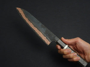 HATSUKOKORO YOROKOBI SLD RAINBOW DAMASCUS KUROUCHI GYUTO 210MM BIRCH STABILIZED HANDLE