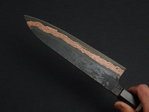 HATSUKOKORO YOROKOBI SLD RAINBOW DAMASCUS KUROUCHI GYUTO 210MM BIRCH STABILIZED HANDLE