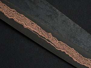 HATSUKOKORO YOROKOBI SLD RAINBOW DAMASCUS KUROUCHI GYUTO 210MM BIRCH STABILIZED HANDLE