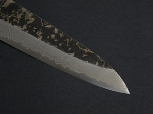 HATSUKOKORO SLD KUROUCHI BLAST GYUTO 210MM WHITE BUFFALO EBONY HANDLE