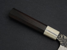 Load image into Gallery viewer, HATSUKOKORO SLD KUROUCHI BLAST GYUTO 210MM WHITE BUFFALO EBONY HANDLE
