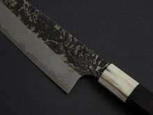 Load image into Gallery viewer, HATSUKOKORO SLD KUROUCHI BLAST GYUTO 210MM WHITE BUFFALO EBONY HANDLE
